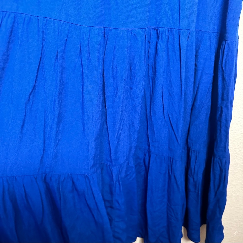 Zara Blue Tiered Dress Sz XS Pockets - Picture 4 of 11